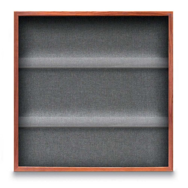 United Visual Products Outdoor Enclosed Combo Board, 48"x36", Satin Frame/White Porc & Cork UVCB4836OD-WHTPORC-CORK - main